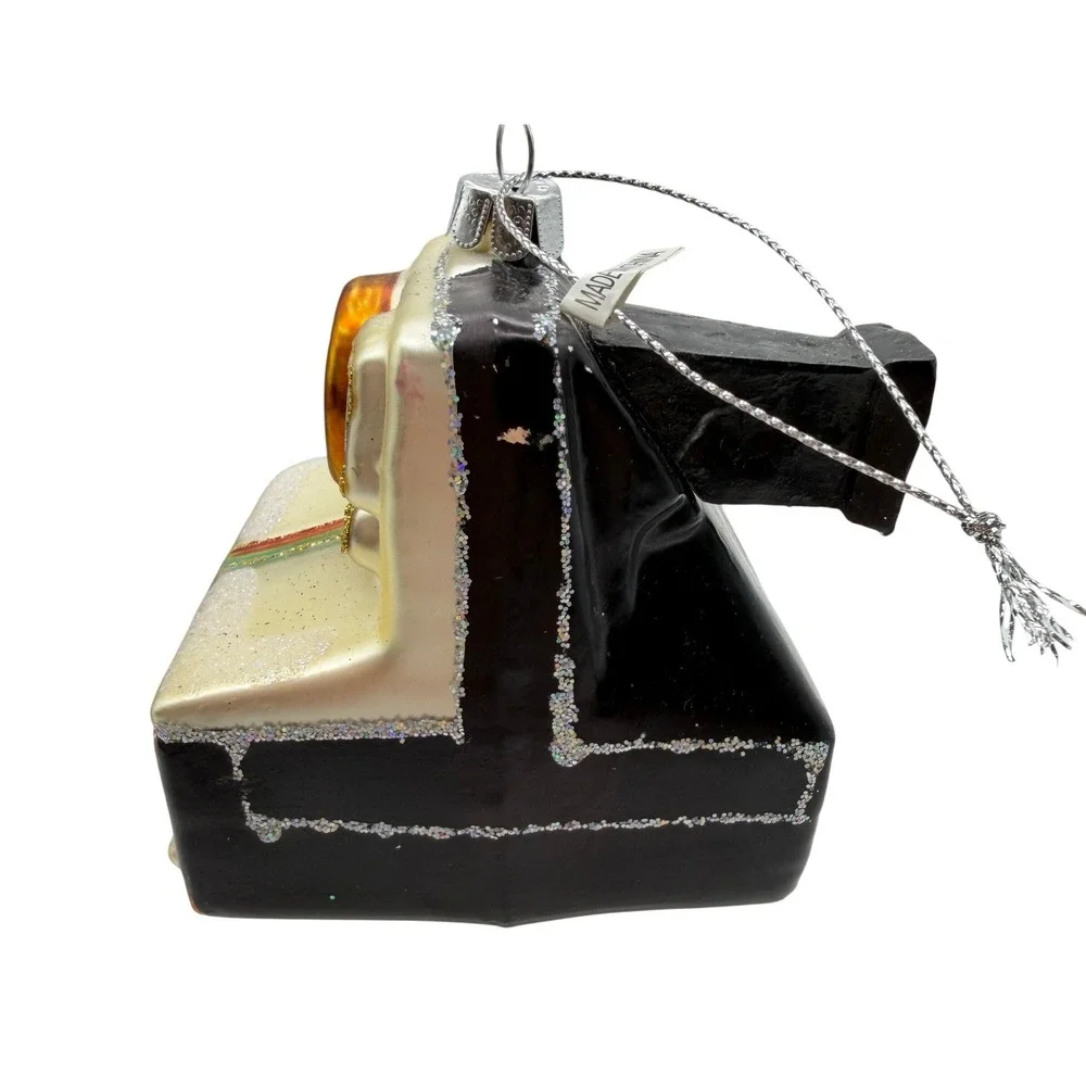 Instant polaroid Camera Glass Christmas Ornament Retro Photography